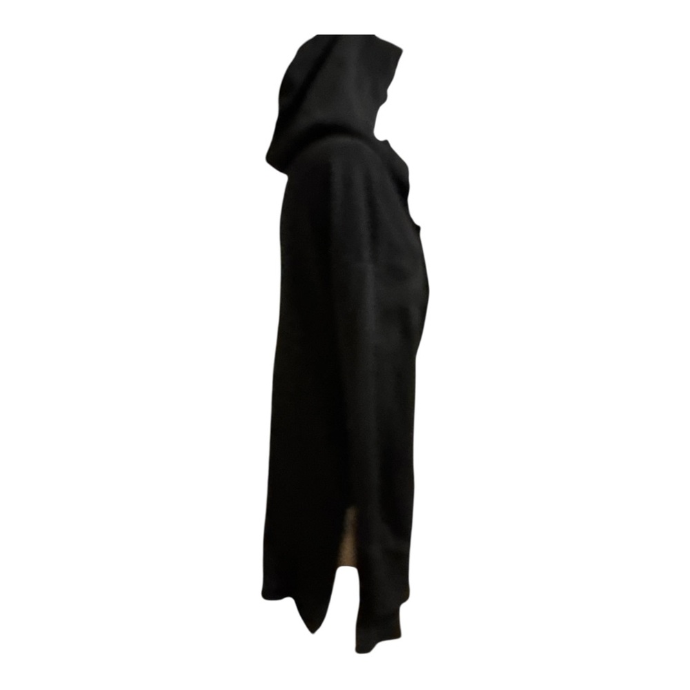 FATE Black Hooded Cloak Unisex Size M | Gothic Grunge Cape Raw Hem Distressed - Picture 5 of 11